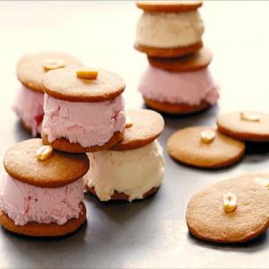 Ice Cream Sandwiches with Slice and Bake Peanut Butter Sandies image