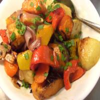 Roasted Root Vegetables With Maple Balsamic Dressing image