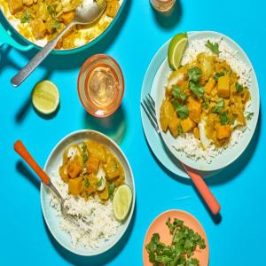 Coconut fish curry & rice image