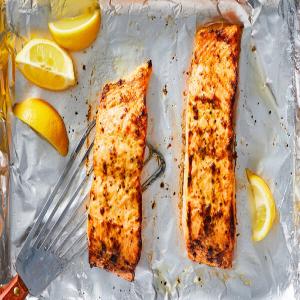 Broiled Salmon With Mustard and Lemon image