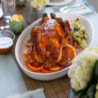 Orange-Glazed Roast Chicken with Stir-Fried Baby Bok Choy_image