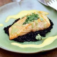 Seared Wasabi-Glazed Salmon with Forbidden Rice Recipe_image
