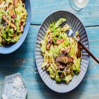 Pasta Carbonara with Cabbage and Mushrooms image