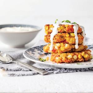 Succotash Fritters with Garlic-Herb Dipping Sauce - Taste of the South_image