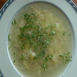 Garlic Soup Wit Potato and Egg image