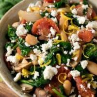 Greek Spinach with White Beans and Feta_image
