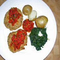 Chicken Croquettes With Roasted Pepper Sauce_image