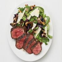 Pepper-Crusted Steak with Warm Mushroom Salad image