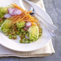 Japanese salad with ginger soy dressing image