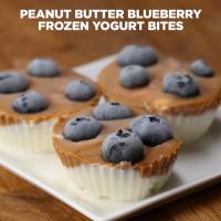 Peanut Butter Blueberry Frozen Yogurt Bites Recipe by Tasty image
