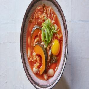 Brothy Beans With Kimchi and Squash_image