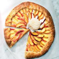 Peach galette with brown sugar crust_image