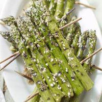 Sesame grilled asparagus rafts image