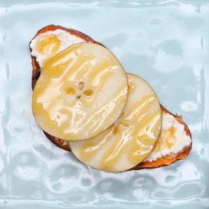 Pear & Honey Sweet Potato Toast Recipe by Tasty_image