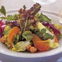 Salad of Fall Greens with Persimmons and Hazelnuts_image