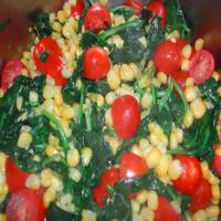 Spinach With Corn and Tomatoes image
