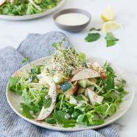 Crunchy Apple Sprouted Salad with Lemon Creamy Dressing_image