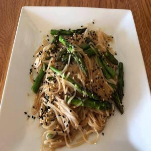 Sesame Marinated Asparagus and Noodles image