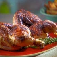 Roasted Halved Chicken with Garlic-Herb Paste image