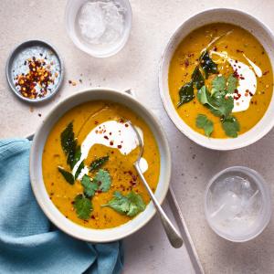 Fragrant carrot, coconut & lentil soup image