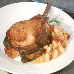 Rack of Pork with Pear Apple Compote_image