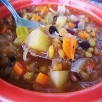 Easy Tasty Hearty Lentil Black Bean Stew_image