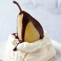 Pear & chocolate mini pavlovas image