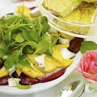 Beetroot & mango salad with soft goat's cheese image