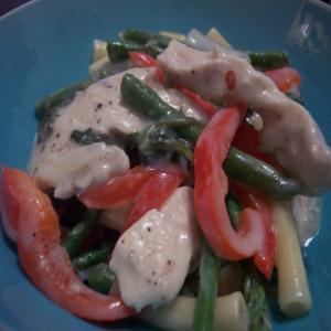 Chicken and Ziti With Asparagus in a Creamy Sauce image