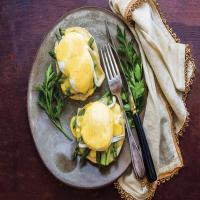 Eggs Benedict with Asparagus and Brie image