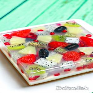 Jelly Fruit Cake - The Best Tropical Agar Agar Jelly Fruit Cake Recipe_image