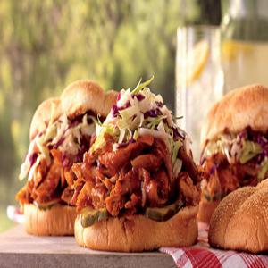 Pulled Chicken Sandwiches with Apple Cider & Cabbage Slaw Recipe - (4.6/5)_image