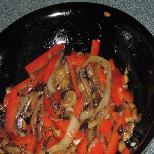 Fried Mushrooms, Onions and Peppers image