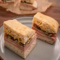 Pressed Italian Picnic Sandwich with Olive Relish_image