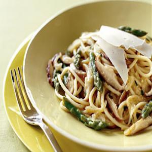 Spaghetti with Asparagus, Shiitake Mushrooms, Lemon, and Chives Recipe | Epicurious.com_image