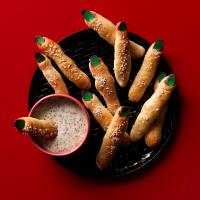 Witch's Finger Bread Sticks with Maple Mustard Dip_image