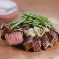 Seared Steak and Green Beans with Herbed Butter image