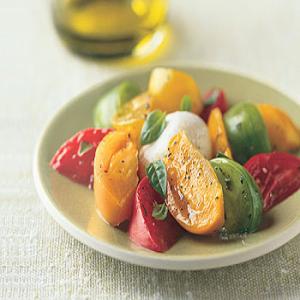 Heirloom Tomato and Burrata Cheese Salad Recipe | Epicurious.com_image