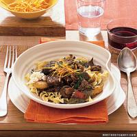 Stout and Beef Stew Served Over Egg Noodles_image