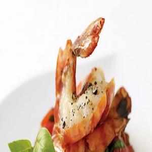 Grilled Shrimp with Cherokee and Oxheart Tomato Tartare_image