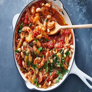 Shrimp and White Beans With Fennel and Pancetta Recipe_image