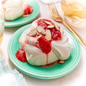 Mini Strawberry Rhubarb Pavlovas image