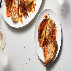 Whole Roasted Cabbage With Grapefruit and Campari Salsa_image