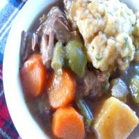 Wintry Beef Vegetable Stew With Fluffy Herb Dumplings_image