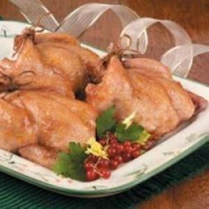 Hens with Apricot Rice Stuffing image