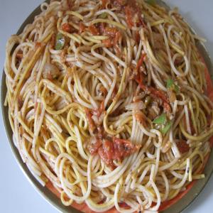 Pasta & Chinese Udong Noodles in Tomato Sauce & Sardines_image