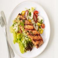 Spiced Grilled Salmon with Hearts of Palm Salad image