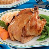 Apricot-Glazed Cornish Hens for Two image