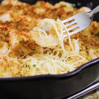 Parmesan-Crusted Shrimp Scampi with Pasta image