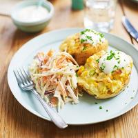 Loaded baked potatoes with slaw image